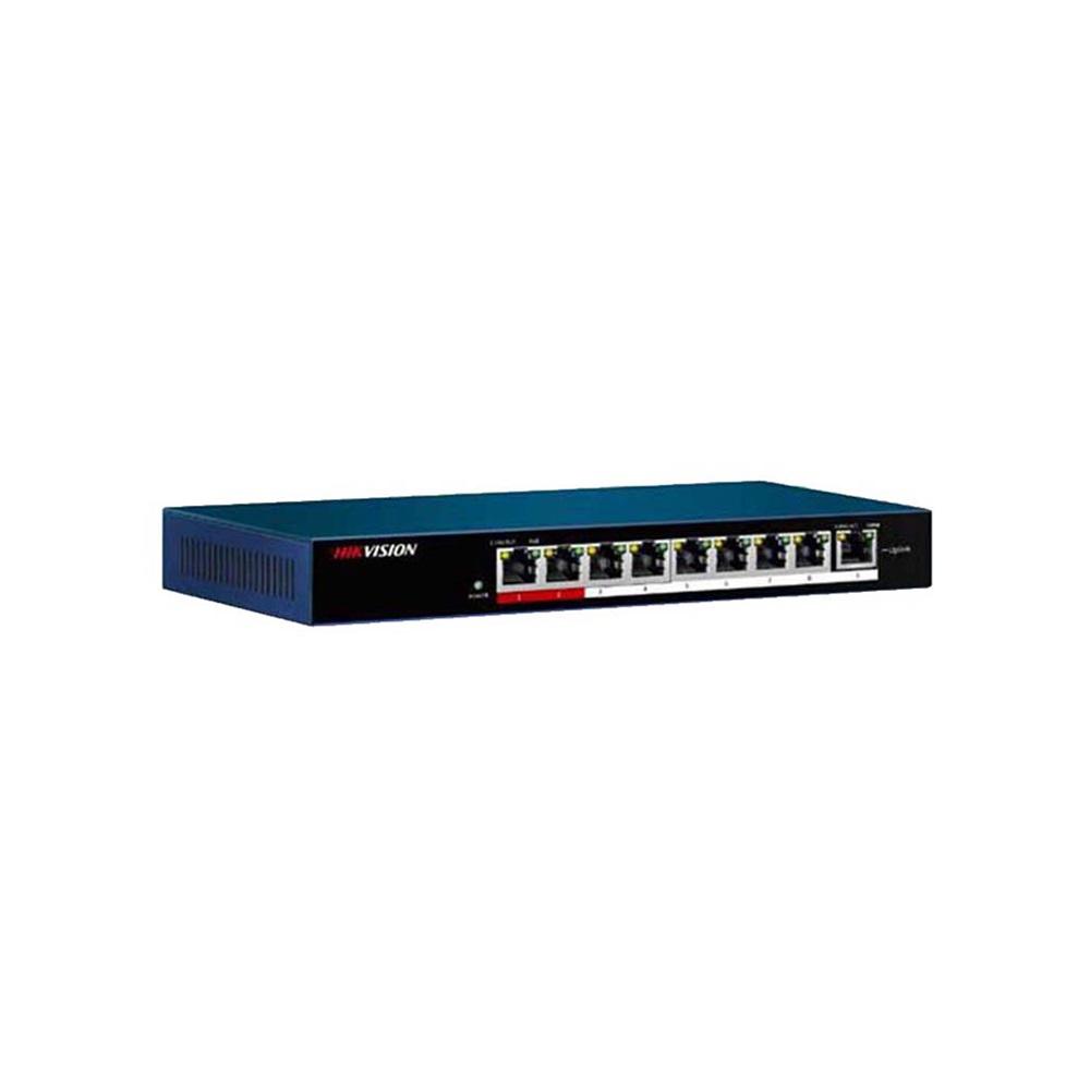 HIKVISION DS-3E0109P-E/M, 8Port, MegaBit, 8 Port PoE, 58W, +1 Port MegaBit Uplink, Yönetilemez, Masaüstü Switch