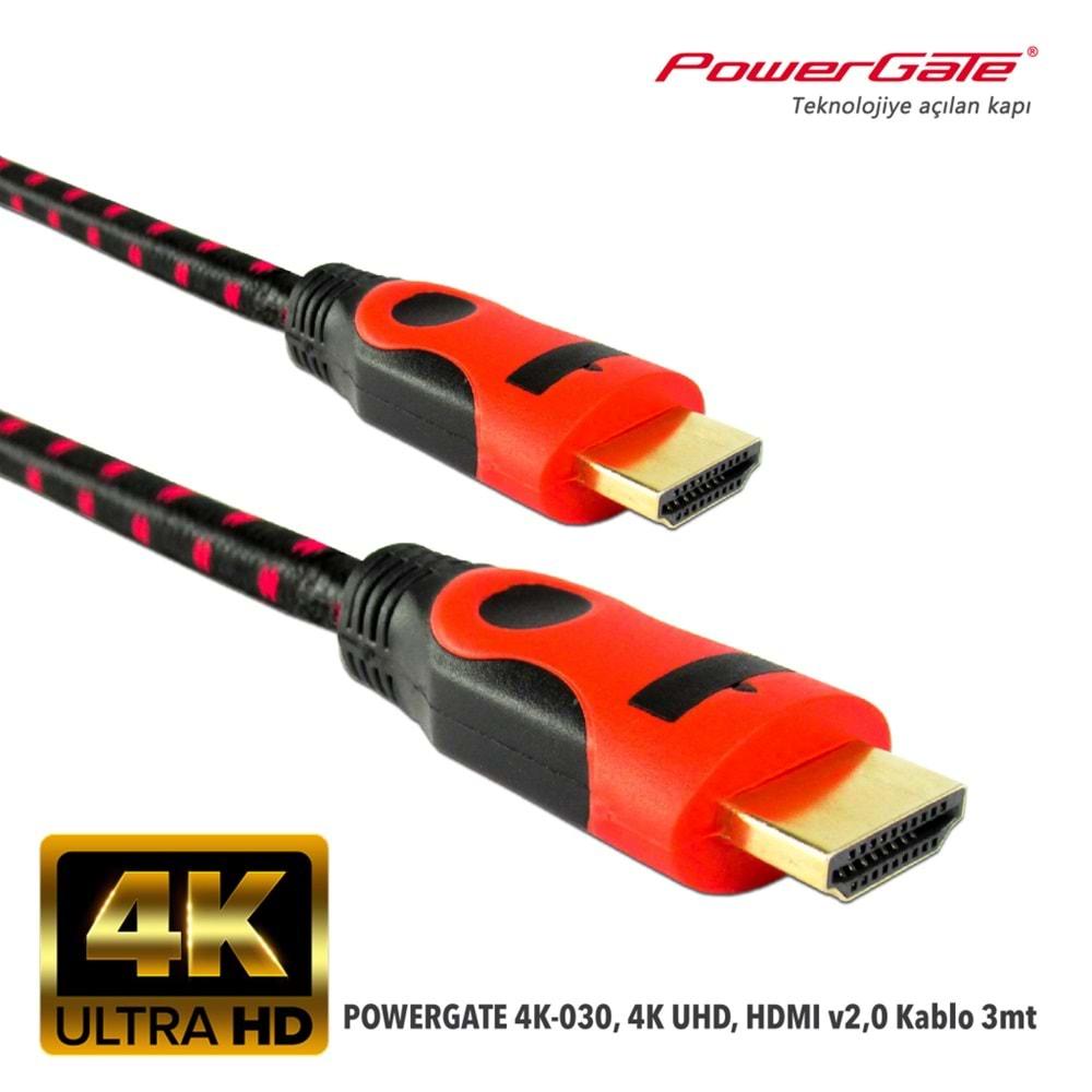 POWERGATE 4K-030, 4K UHD, HDMI v2,0 Kablo 3mt 