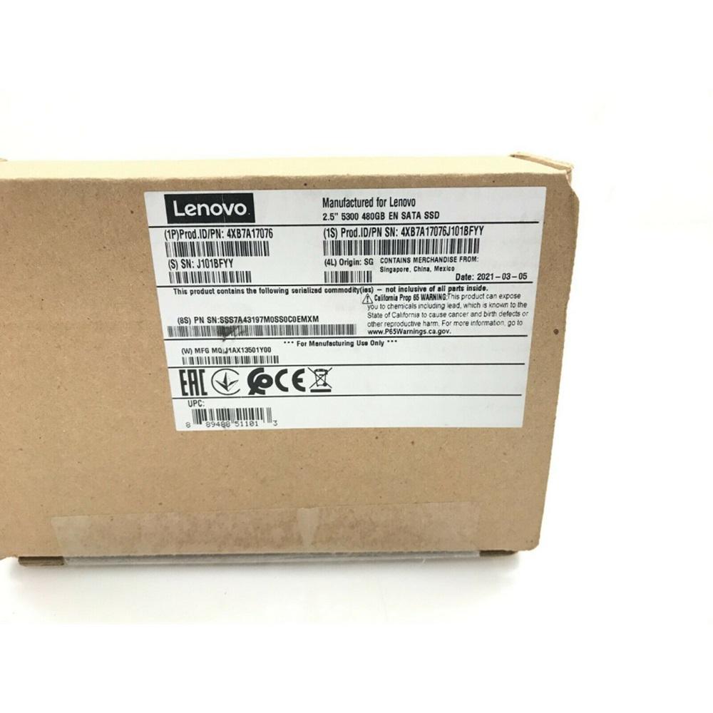 LENOVO 4XB7A17076, 480Gb SSD, 5300 ENTRY Sata 6Gb, HOT SWAP THINKSYSTEM