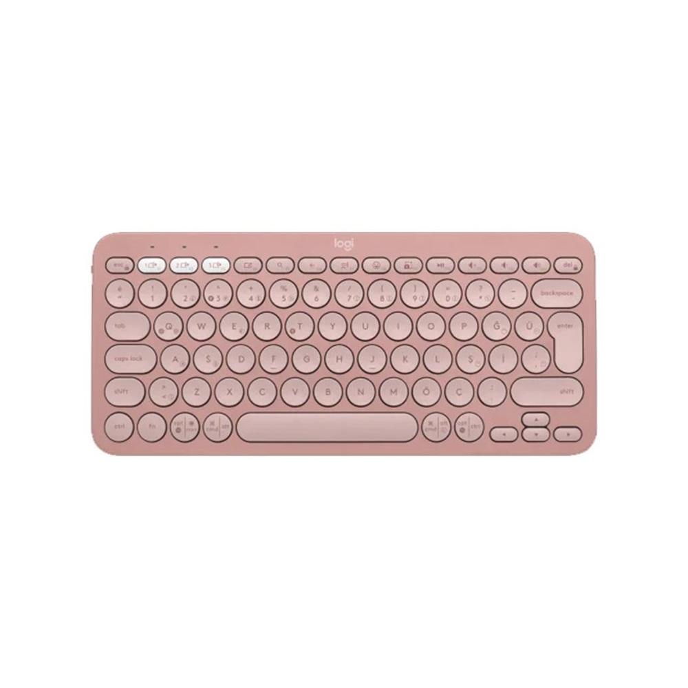 LOGITECH K380S, Pebble Keys 2, Rose, 920-011861, Bluetooth, Türkçe, Q, Multimedya, Mini Klavye