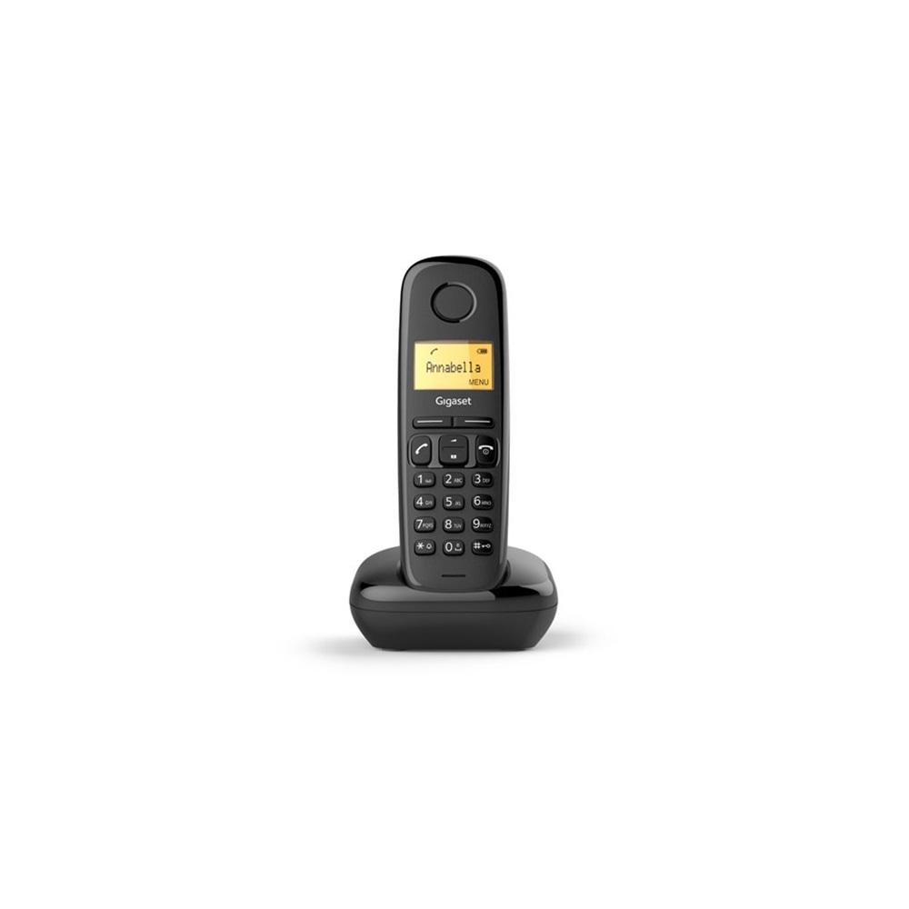 GIGASET A170, Dect Telefon, Siyah, 18 Saat Konuşma, 200 Saat Bekleme, 50 Kişilik Rehber