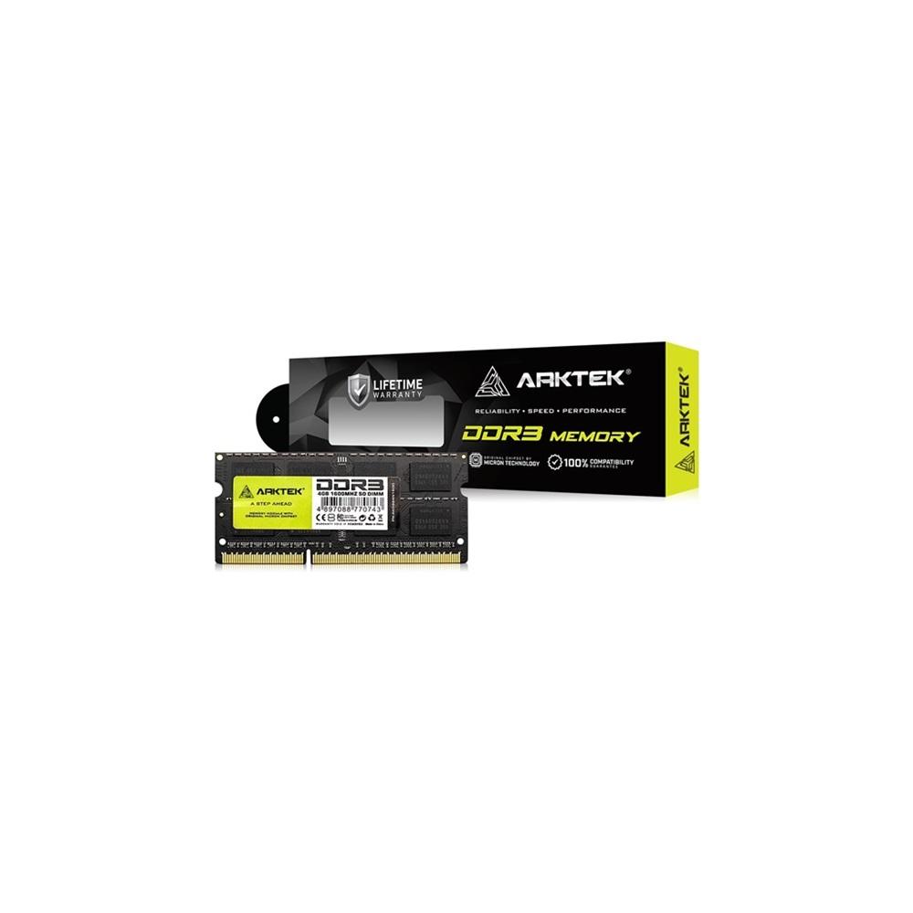 ARKTEK AKD3S4N1600, 4GB, DDR3, 1600Mhz, 16 Chip, 1,35V, CL11, Notebook, SODIMM RAM