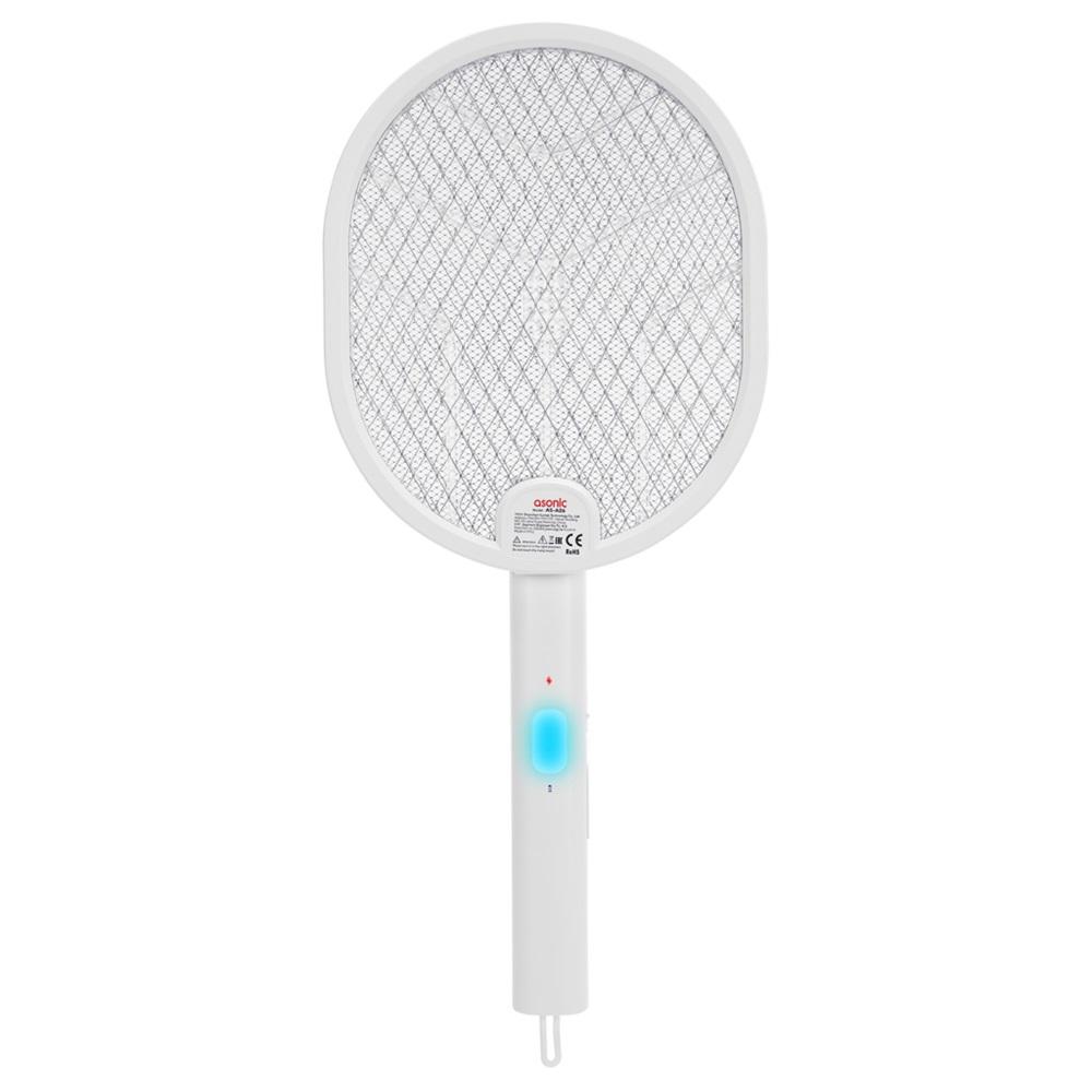ASONIC AS-A26, Beyaz, 3000V, Raket Tipi, UV Mor Işıklı, 1200mAh, Bataryalı, Şarj Edilebilir, Katlanabilir, Sinek Öldürücü