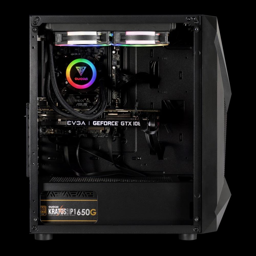 GAMDIAS ATHENA E1 Elite, 500W, Tempered Glass, Mesh, ARGB, ATX GAMING KASA