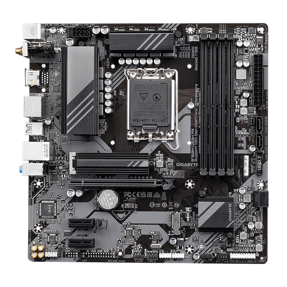 GIGABYTE B760M DS3H AX, rev.1.0, 4xDDR5, 2xM.2, 2xDP, HDMI, Type-C, Wi-Fi 6E, Bluetooth v5.3, 12-13-14.Nesil, LGA1700 Soket, Anakart