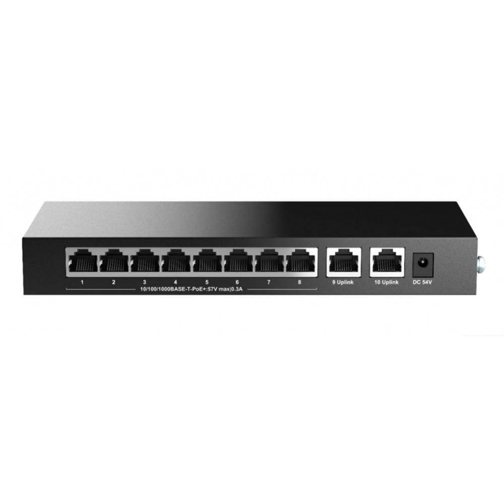 H3C Magic BS210T-HP, 10 Port, GigaBit, 8 Port PoE, 110W, +2 Port GigaBit Uplink, Metal Kasa, Yönetilemez, Masaüstü Switch