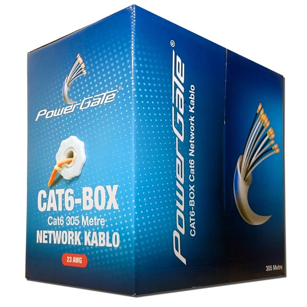 POWERGATE CAT6-BOX-OR, 23AWG, 0,57mm, UTP, CAT6 Kablo, 305m, Turuncu