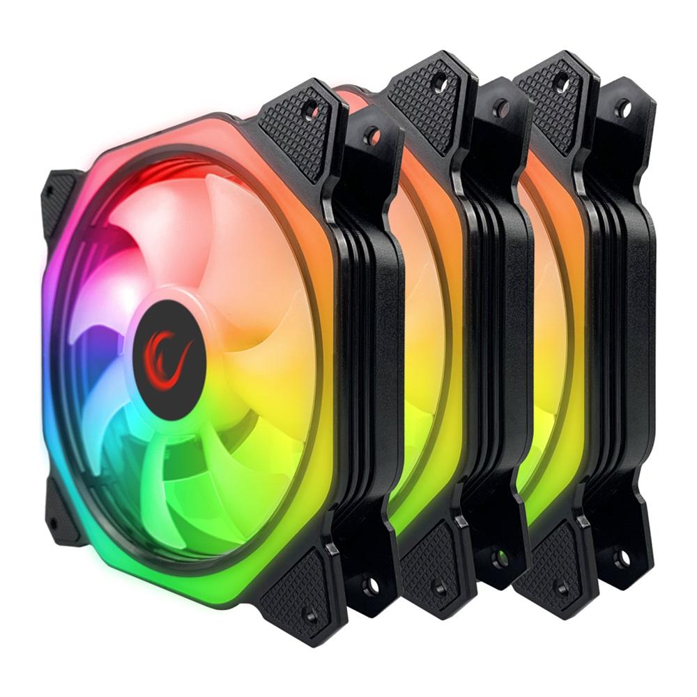 Rampage COOLWIND F1, 38CFM, 1200RPM, 3x12cm ARGB Fan, Kontrolcü Hub + Kumandalı 6Pin Siyah Kasa Fan Kiti