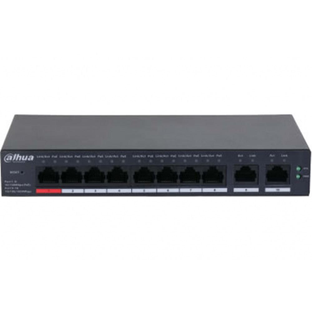 DAHUA CS4010-8GT-110, 8 Port, Gigabit, 8 Port PoE, 110W, +2 Port Uplink, Cloud Yönetilebilir, Switch