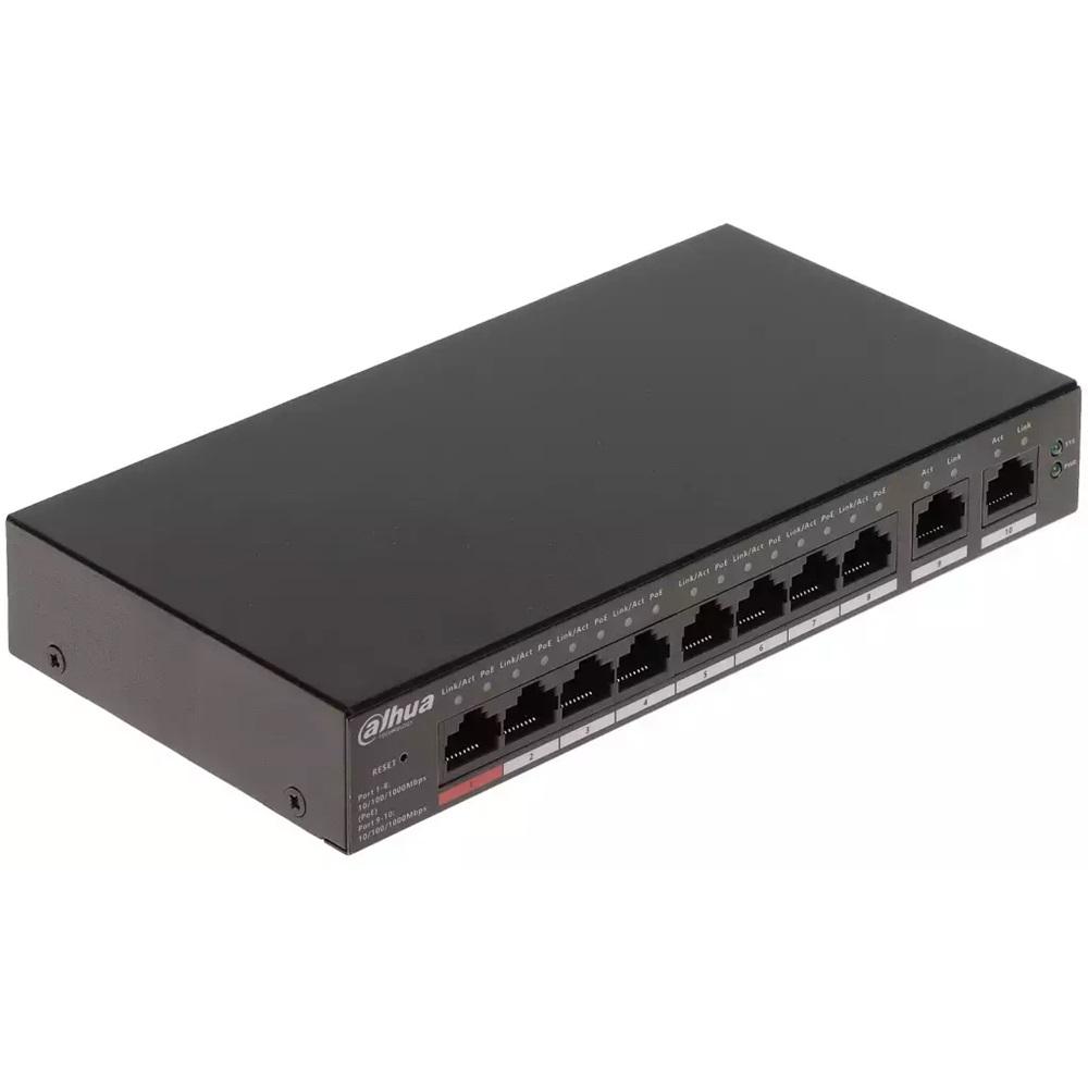 DAHUA CS4010-8GT-110, 8 Port, Gigabit, 8 Port PoE, 110W, +2 Port Uplink, Cloud Yönetilebilir, Switch