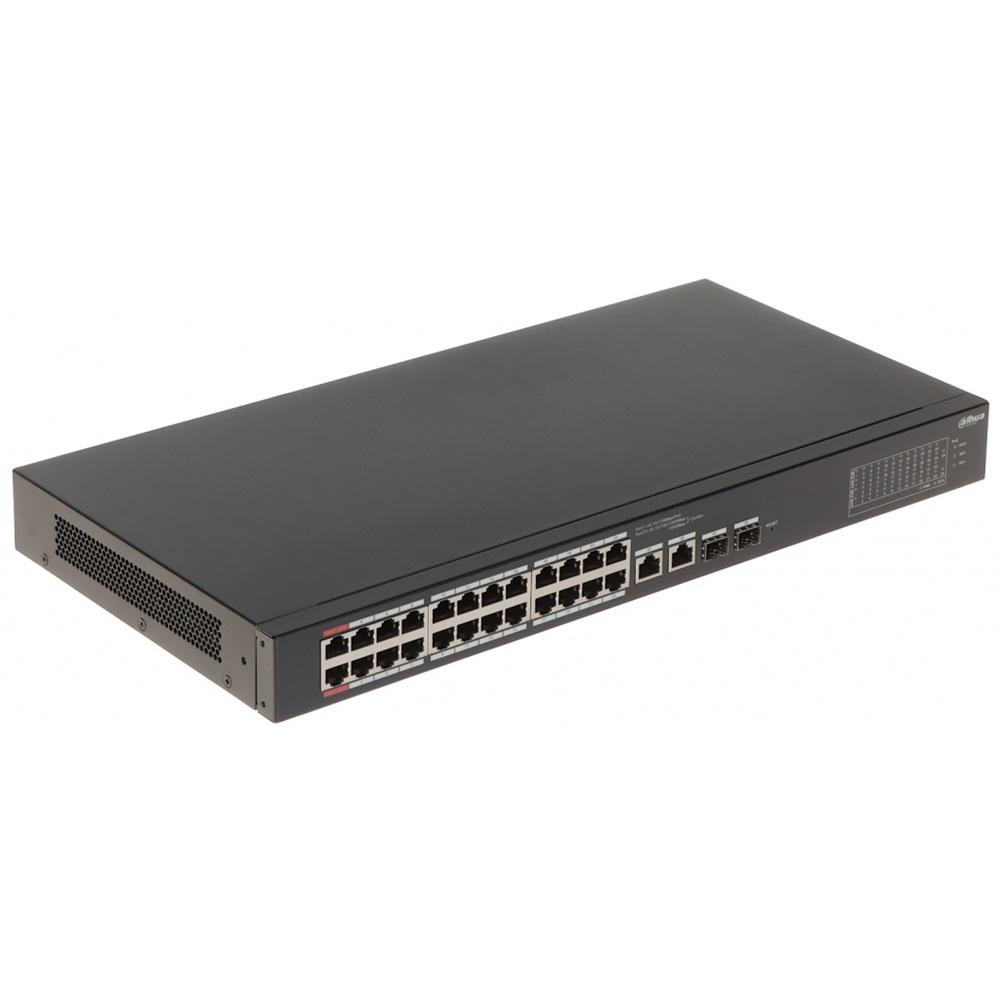 DAHUA CS4226-24ET-240, 24Port, Megabit, 24 Port PoE, 240W, +2 Port SFP Gigabit Combo, Cloud Yönetilebilir, Switch