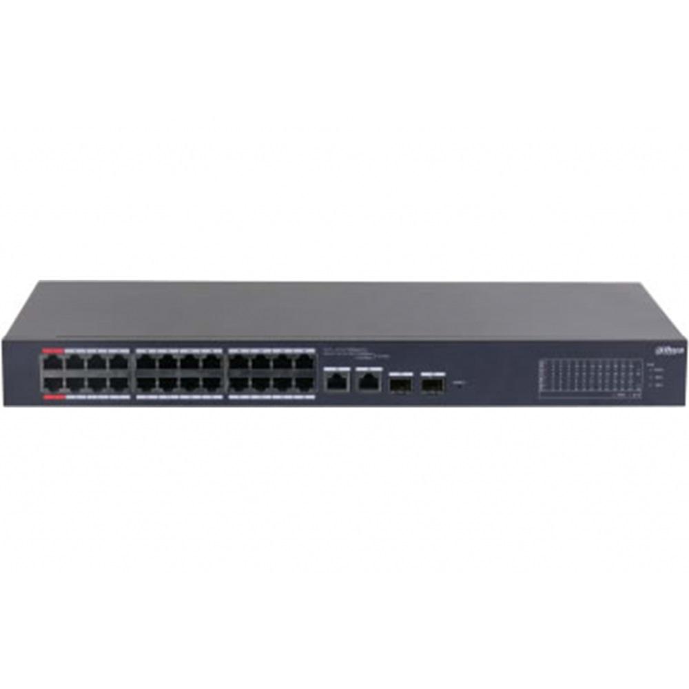 DAHUA CS4226-24ET-375, 24Port, Megabit, PoE 375W, 2 Port Gigabit Lan, 2 Port SFP Gigabit Combo, Cloud Yönetilebilir, Switch