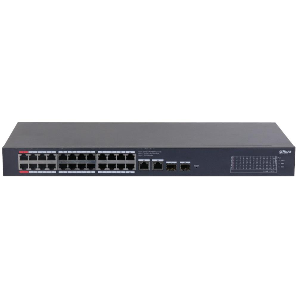 DAHUA CS4228-24GT-375, 24Port, Gigabit, PoE 375W, 2 Port Uplink, 2 Port SFP Gigabit Combo, Cloud Yönetilebilir, Switch