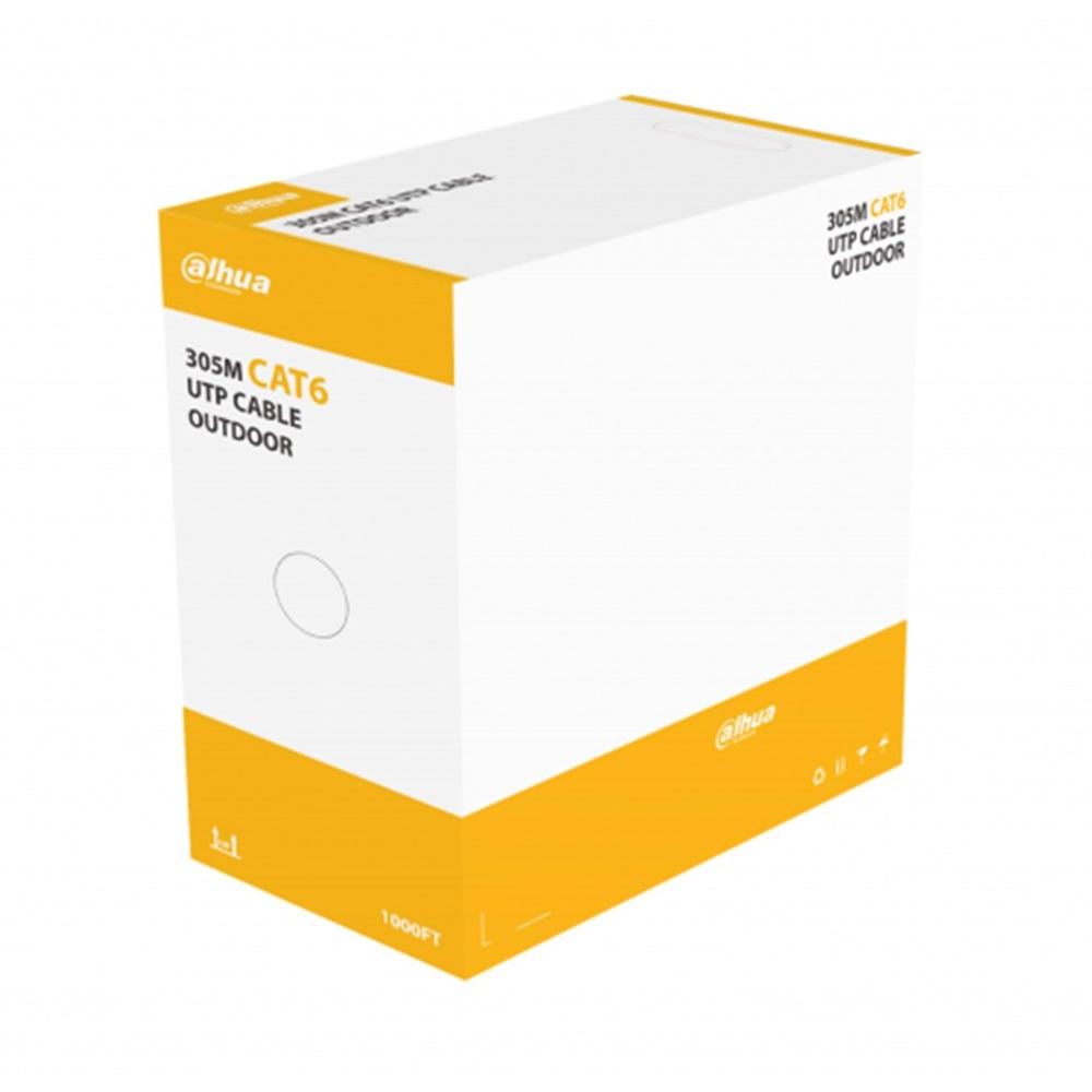 DAHUA DH-PFM920-6UN, CAT6 305m, 24AWG 0.53mm, UTP, %100 Bakır, OutDoor, LSZH Halogen Free Kablo, Siyah Renk
