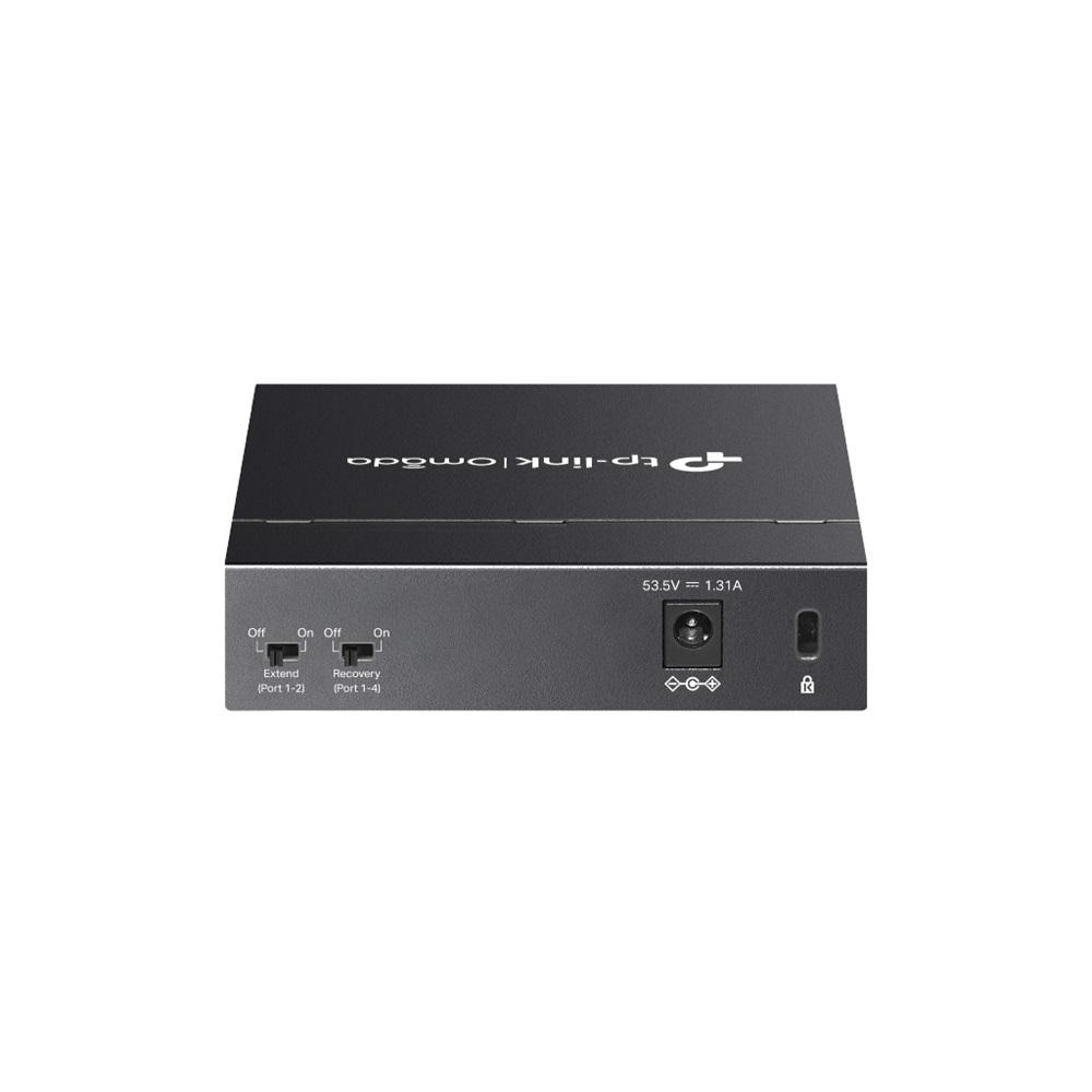 OMADA DS105GP, 5 Port Gigabit, 4 Port Gigabit PoE+, 65W, Yönetilemez, Masaüstü/Vesa Metal Kasa Sessiz Switch