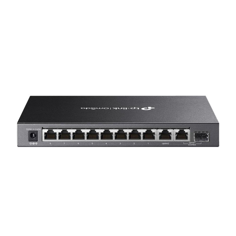 OMADA DS110GMP, 10 Port Gigabit, 8 Port Gigabit PoE+, 123W, 1 Port Combo Gigabit SFP, Yönetilemez, Metal Kasa Masaüstü Sessiz Switch