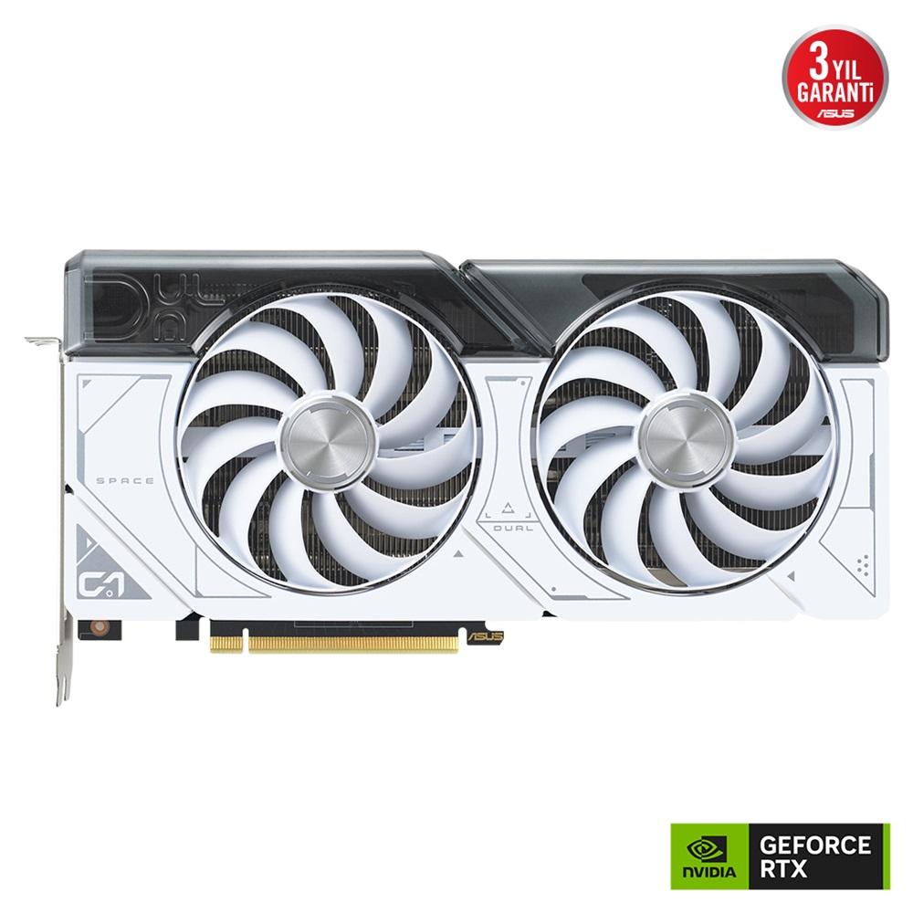 ASUS DUAL-RTX4070S-O12G-WHITE, SUPER, 12Gb, 192Bit, GDDR6X, 1xHDMI, 3xDP GAMING Ekran Kartı