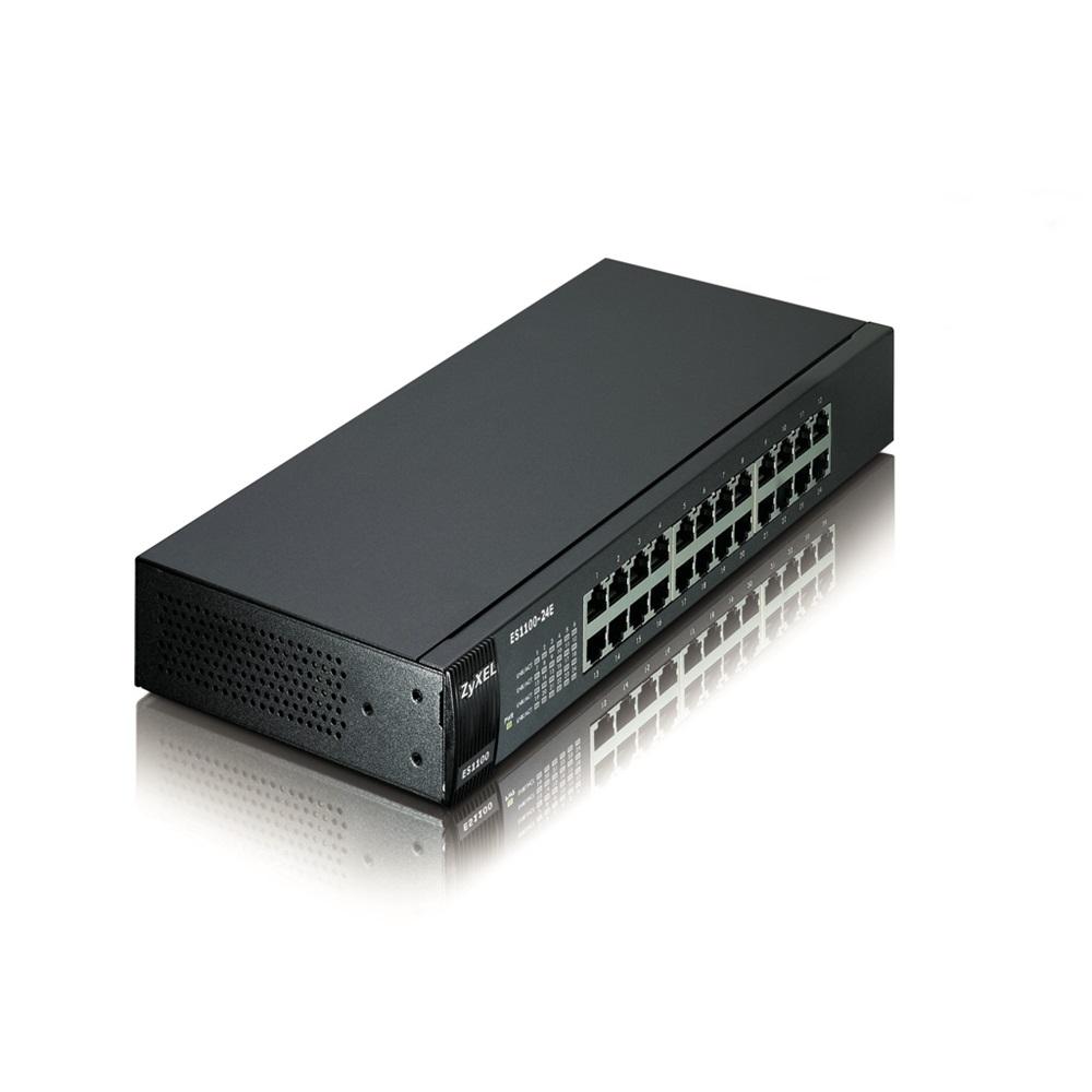 ZyXEL ES1100-24E 24 Port, MegaBit, Yönetilmez, Fast-Ethernet, Sessiz, Masaüstü Switch