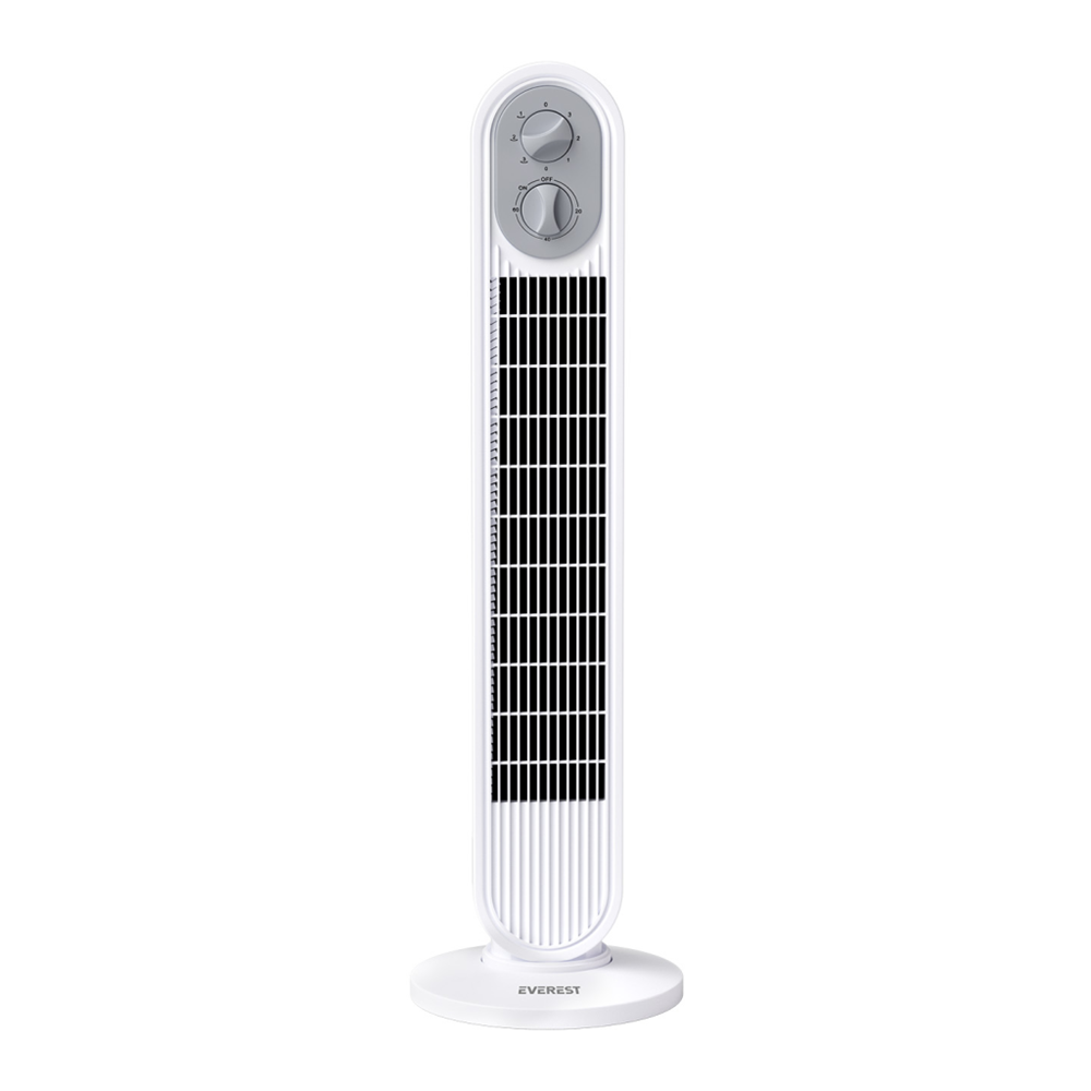 EVEREST FAN14, BEYAZ, 3 Kademeli Hız, Kule Tipi, 50W, Zamanlama Ayarlı, Sağ ve Sol Salınım, Vantilatör