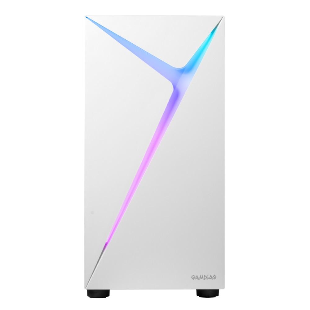 GAMDIAS ARGUS E4 Elite WH, 500W, Tempered Glass, ARGB, ATX, White Edition, GAMING KASA