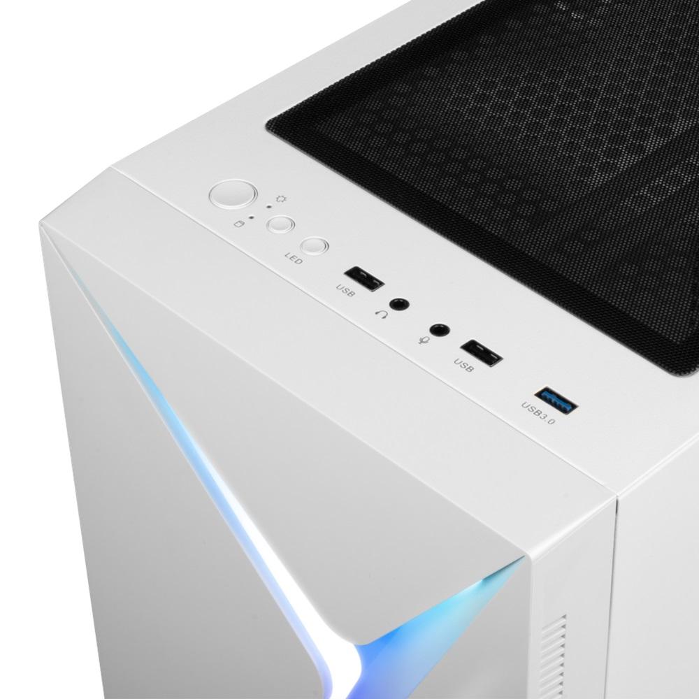 GAMDIAS ARGUS E4 Elite WH, 500W, Tempered Glass, ARGB, ATX, White Edition, GAMING KASA