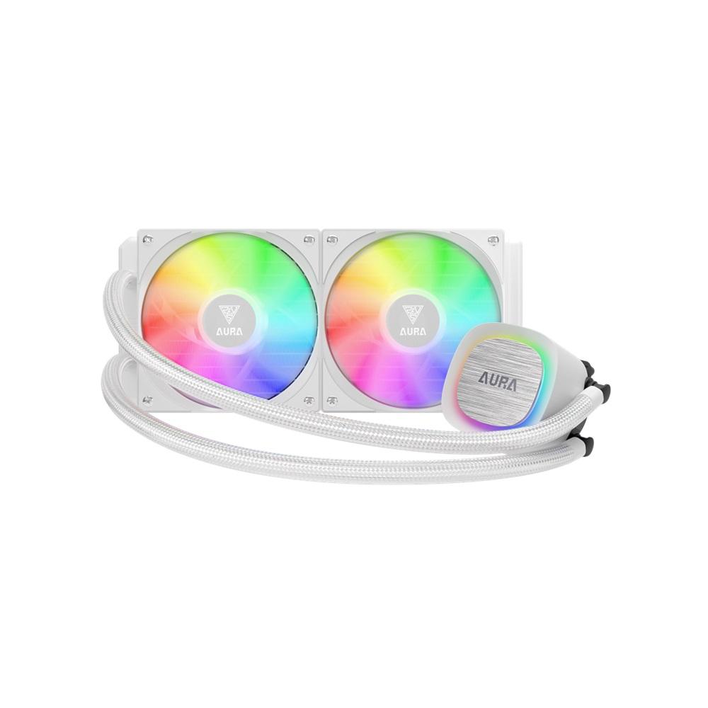 GAMDIAS AURA GL240 V2 WH, White Edition, 240mm, RGB, 2 Fanlı,CPU Sıvı Soğutma