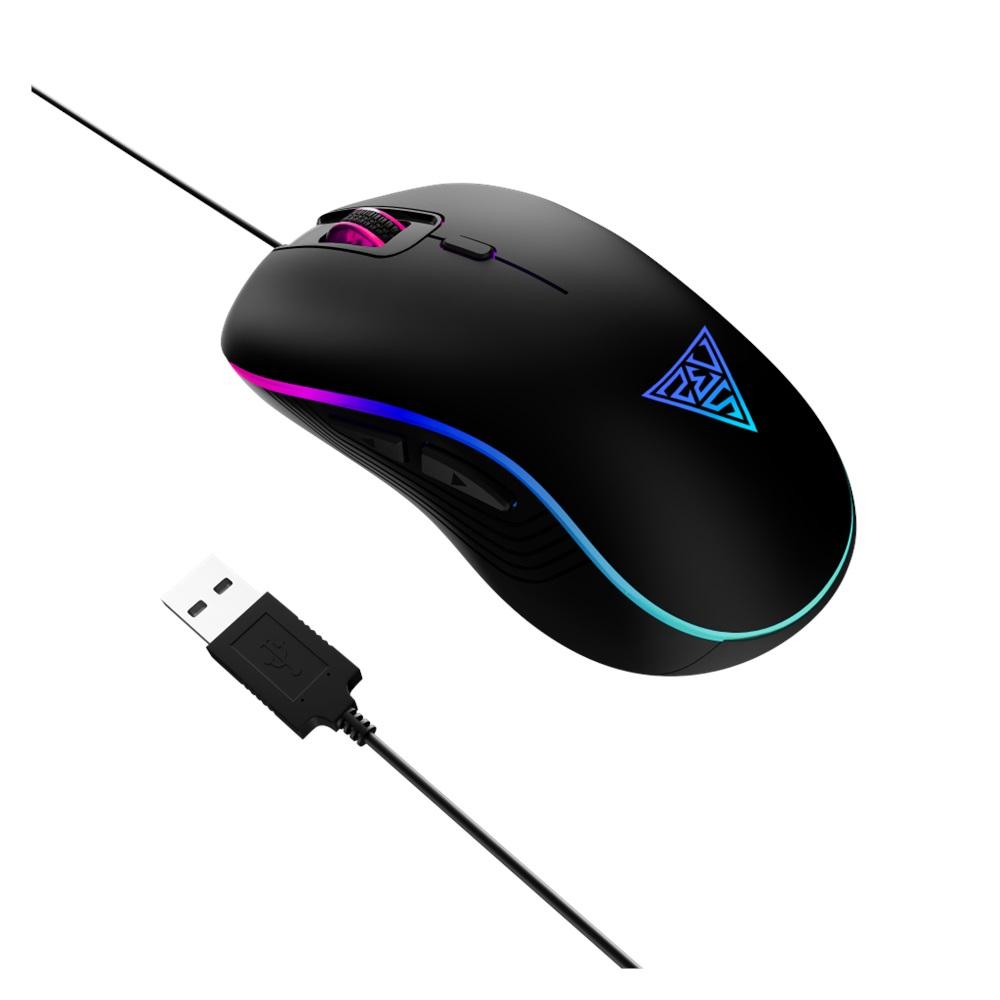 GAMDIAS AURA GS3, Çok Renkli Aydınlatma, USB Kablolu, 6 Tuşlu, Gaming Mouse, 3600DPI, Siyah