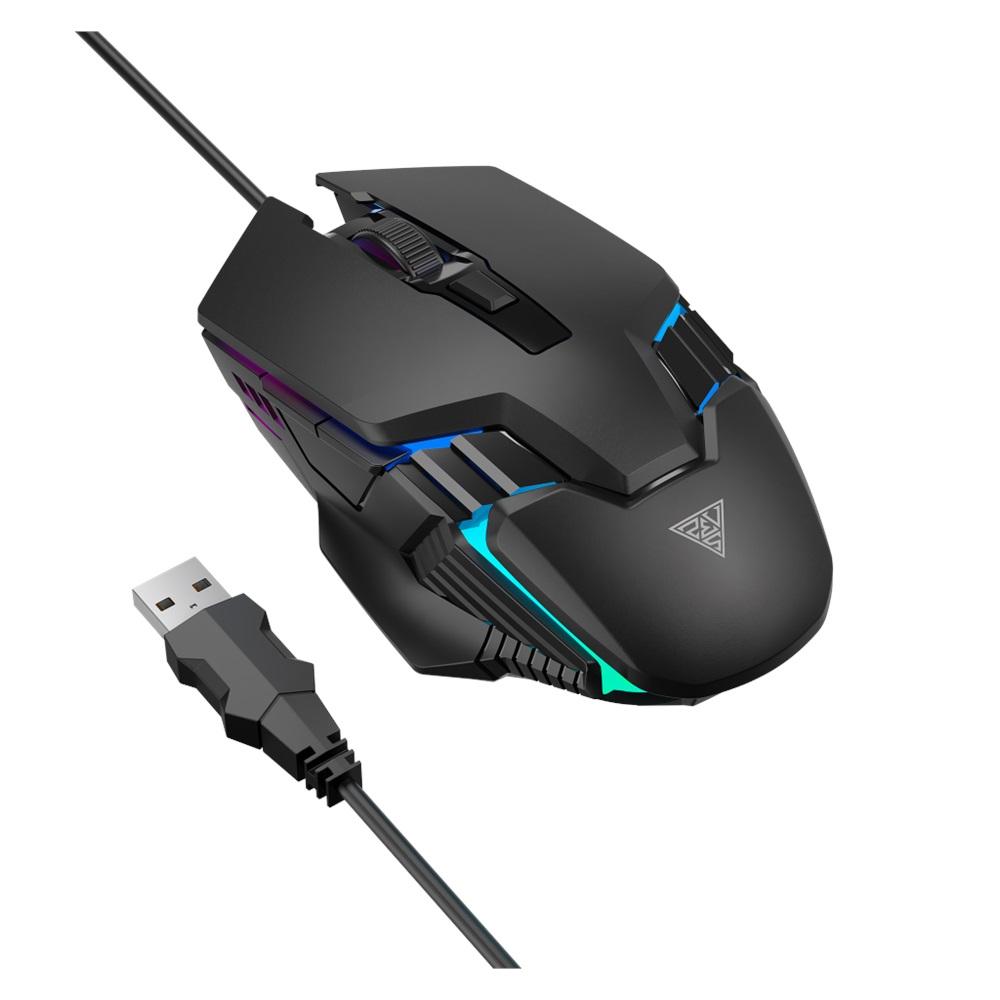 GAMDIAS AURA GS4, Çok Renkli Aydınlatma, USB Kablolu, 6 Tuşlu, Gaming Mouse, 3600DPI, Siyah