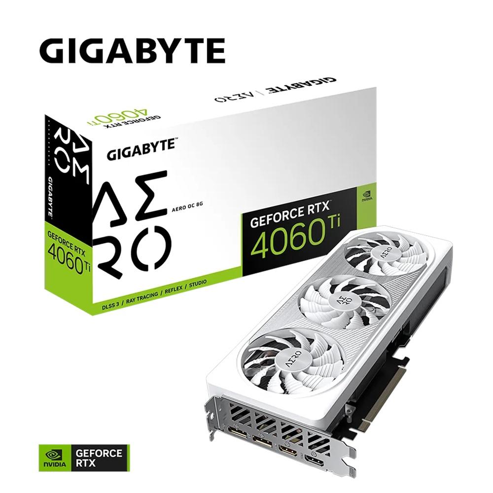 GIGABYTE GV-N406TAERO-OC-8GD, RTX4060TI AERO OC, 8Gb, GDDR6, 128BIT, 3 Fanlı, 2xHDMI, 2xDP, RGB GAMING Ekran KARTI
