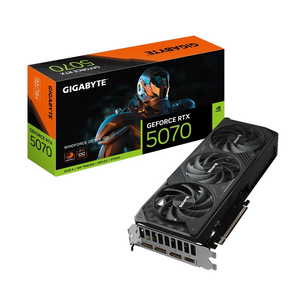 GIGABYTE GV-N5070WF3OC-12GD, RTX5070, WINDFORCE OC, 12Gb, GDDR7, 192BIT, 3 Fanlı, 1xHDMI, 3xDP, GAMING Ekran KARTI