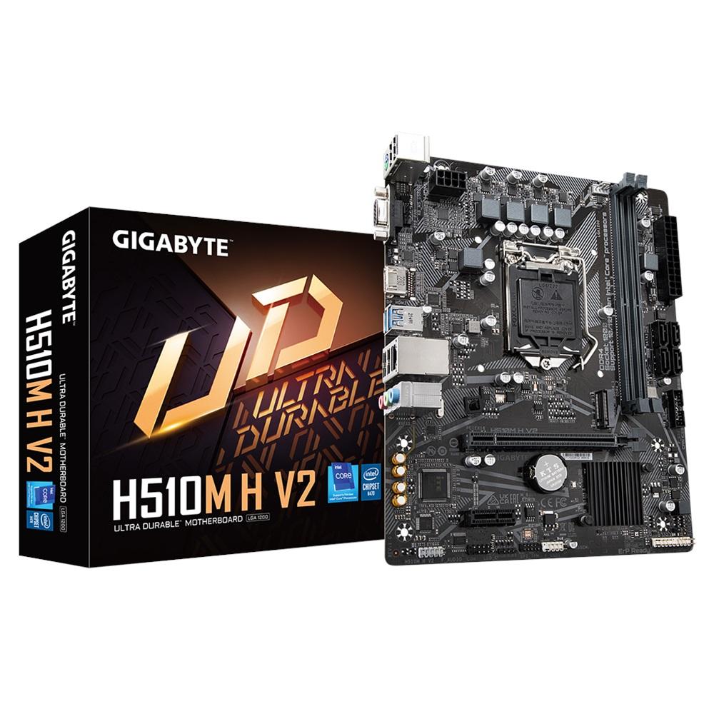 GIGABYTE H510M H V2 rev.1.0, 3200Mhz, 2xDDR4, M.2, D-SUB, HDMI, 10-11.Nesil, LGA1200 Soket, Anakart