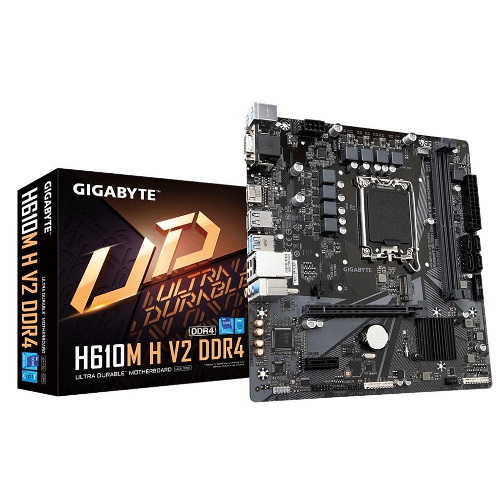 GIGABYTE H610M-H-V2 rev.1.0, 2xDDR4, M.2, D-SUB, HDMI, 12-13.Nesil, LGA1700 Soket, Anakart