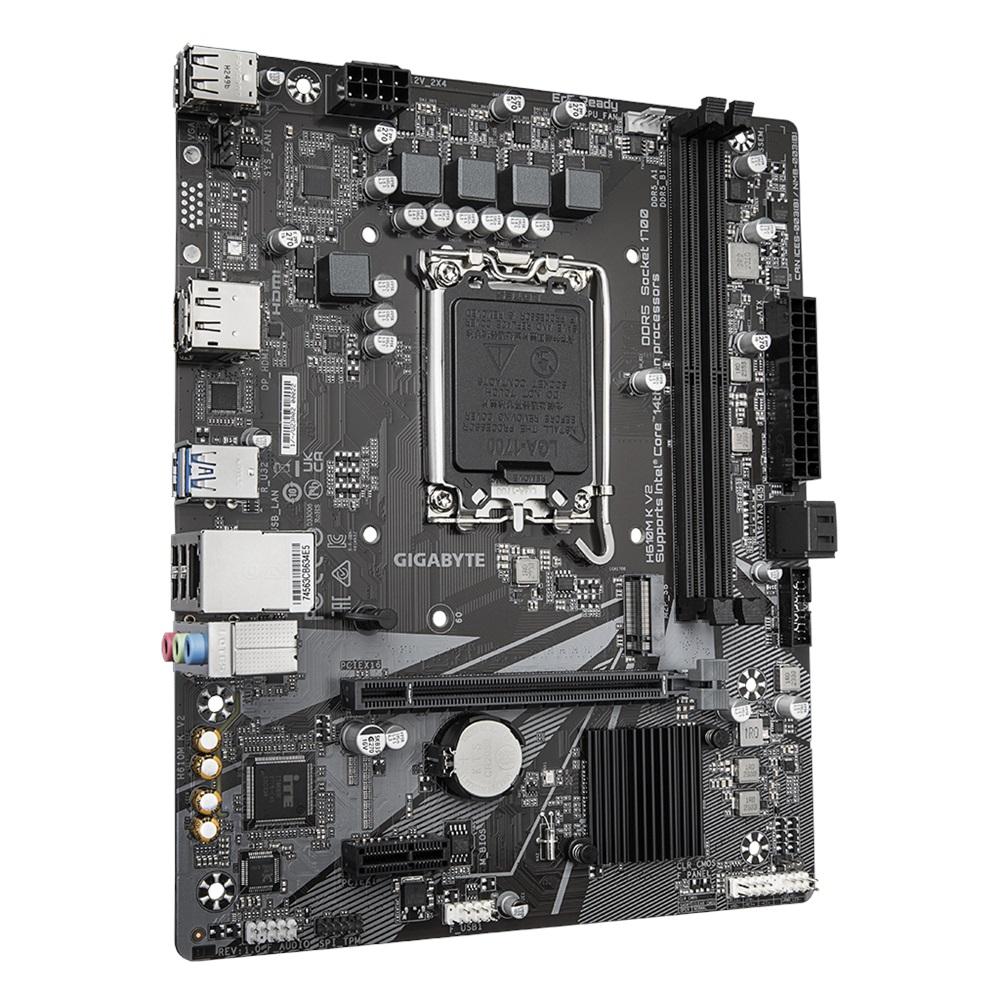 GIGABYTE H610M K V2, rev.1.0, 2xDDR5, M.2, DP, HDMI, 12-13.Nesil, LGA1700 Soket, Anakart