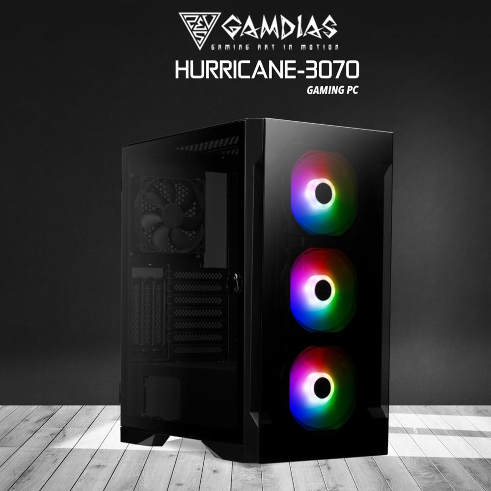 GAMDIAS HURRICANE-3070, i5-13400F, 16Gb DDR5 Ram, 500Gb NVMe SSD, 8Gb GDDR6 RTX3070 Ekran Kartı, 750W Kasa, Free Dos GAMING PC