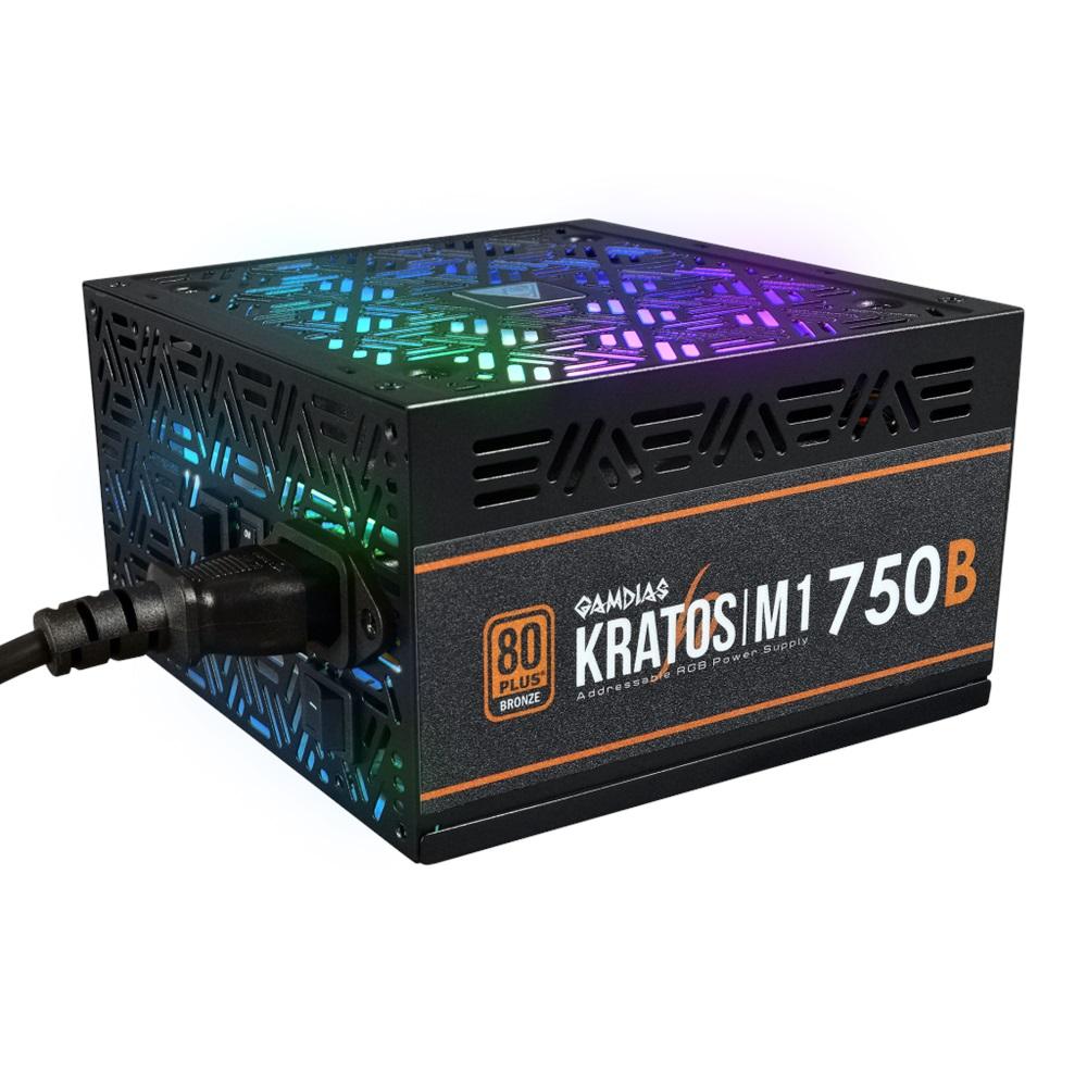 GAMDIAS KRATOS M1-750B, 750W, 80+ Bronze, Aktif PFC, RGB, GAMING, ATX, Power Supply (PSU)