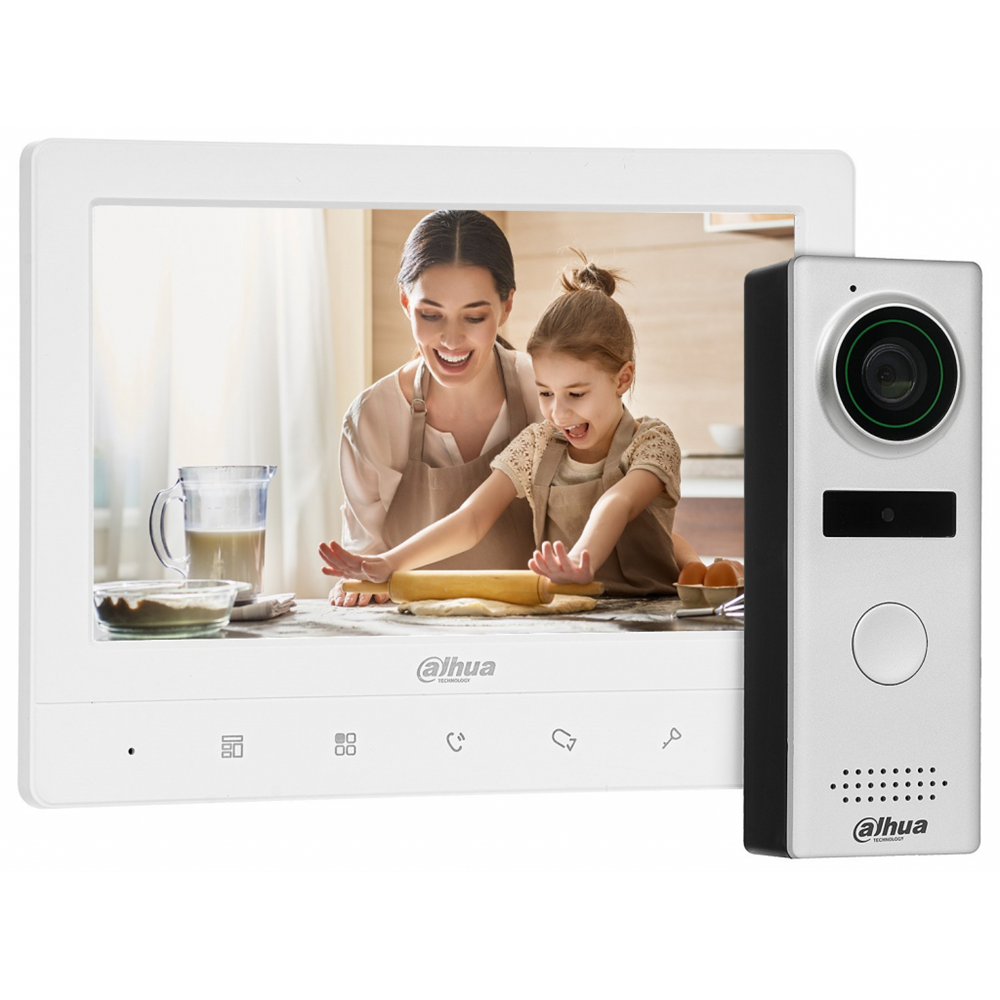 DAHUA KTA02, Analog Villa Tipi Görüntülü İnterkom Kit, 7 inç TFT Ekran, 1,3Mp Kamera, Analog Villa Kit