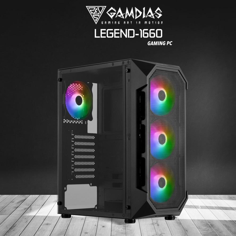 GAMDIAS LEGEND-1660, RYZEN 5 5600, 16Gb Ram, 500Gb NVMe SSD, 6Gb GDDR6 GTX1660TI Ekran Kartı, 500W Kasa, Free Dos GAMING PC