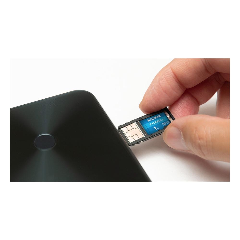 KIOXIA 1TB ExceriaG2, LMEX2L001TG2 U1 V30 4K, CL10, 100Mb/s, MicroSD Kart Bellek (SD Adaptörlü)