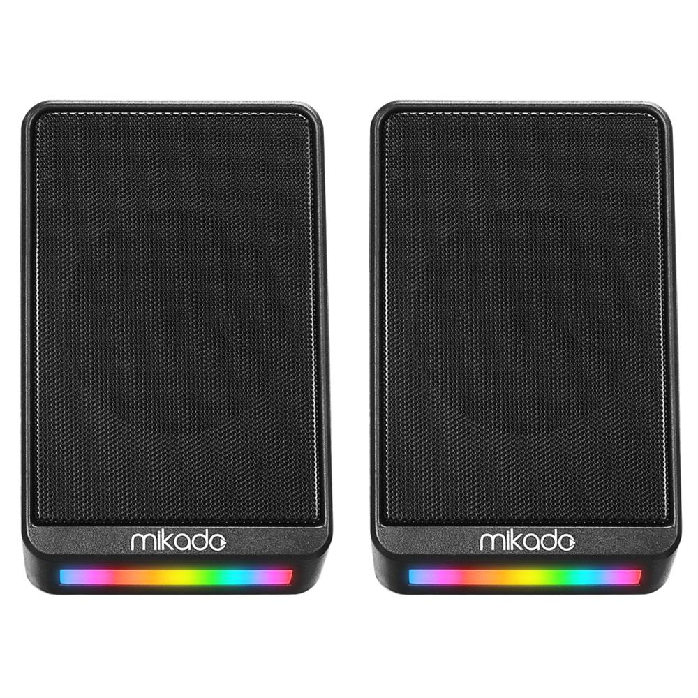 MIKADO MD-178, 6W, 1+1, Masaüstü, RGB Aydınlatma, USB, Siyah Kasa, Speaker