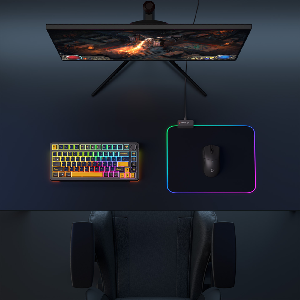 Rampage MP-23, BLITZ M RGB, 252x328x3mm, RGB Led, Gaming, MOUSE PAD (Siyah)