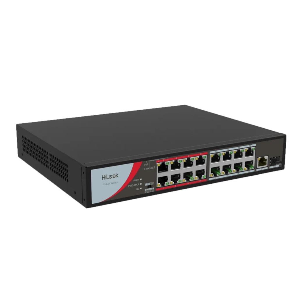 HILOOK NS-0326P-230(B), 26Port, Megabit, 24 Port PoE, 230W, +1 Port GigaBit, +1 Port GigaBit SFP, Long Range 250Metre, Yönetilemez, Masaüstü Switch