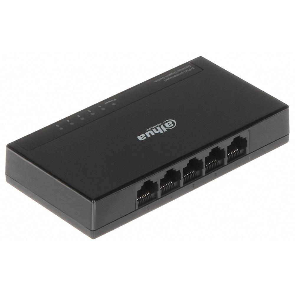 DAHUA PFS3005-5GT-L, 5 Port, Gigabit, Yönetilemez, Masaüstü Switch