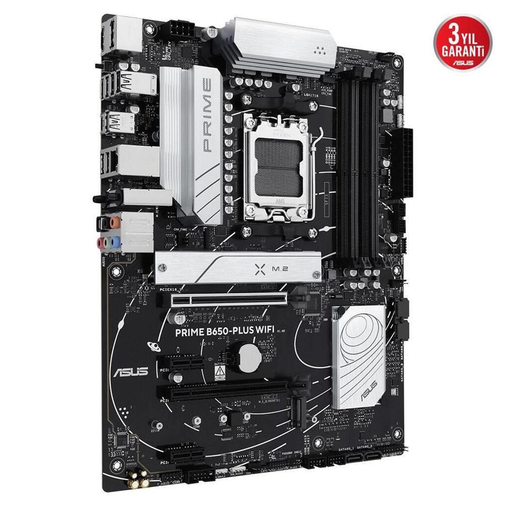 ASUS PRIME B650-PLUS WIFI, 4xDDR5, 2xM.2, HDMI, DP, Type-C, AM5 Soket GAMING Anakart