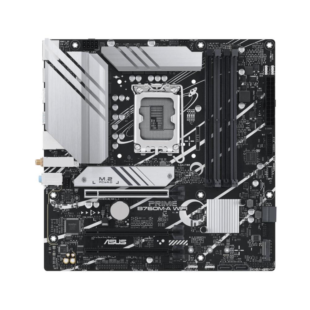 ASUS PRIME B760M-A WIFI, 4xDDR5, 2x M.2, 2xHDMI, DP, Wi-Fi 6, Bluetooth v5.2, 12-13.Nesil, LGA1700 Soket, Anakart