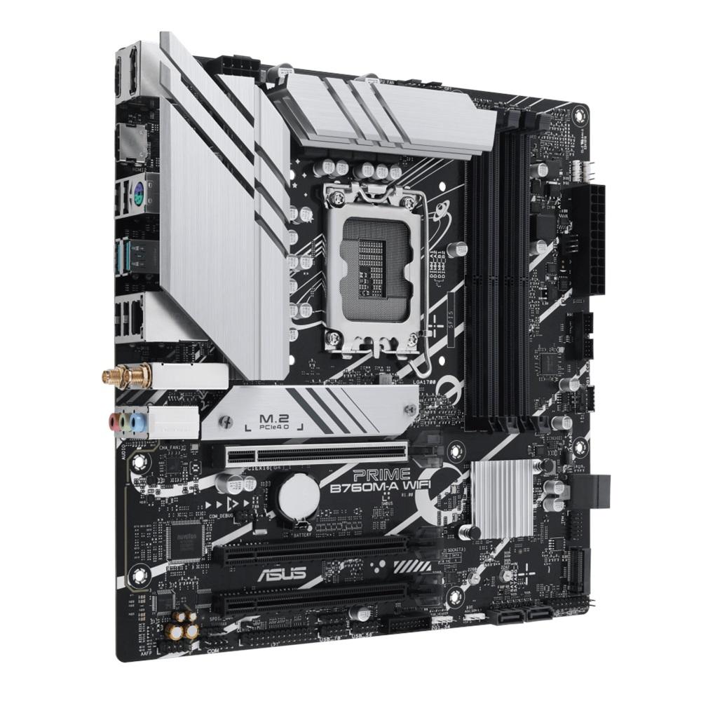 ASUS PRIME B760M-A WIFI, 4xDDR5, 2x M.2, 2xHDMI, DP, Wi-Fi 6, Bluetooth v5.2, 12-13.Nesil, LGA1700 Soket, Anakart