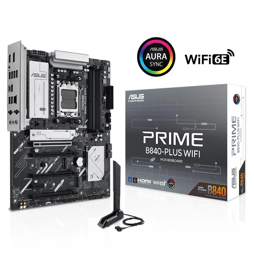 ASUS PRIME B840-PLUS WIFI, 4xDDR5, 3x M.2, HDMI, DP, Type-C, WI-FI 6E, Bluetooth 5.3, AM5 Soket GAMING Anakart