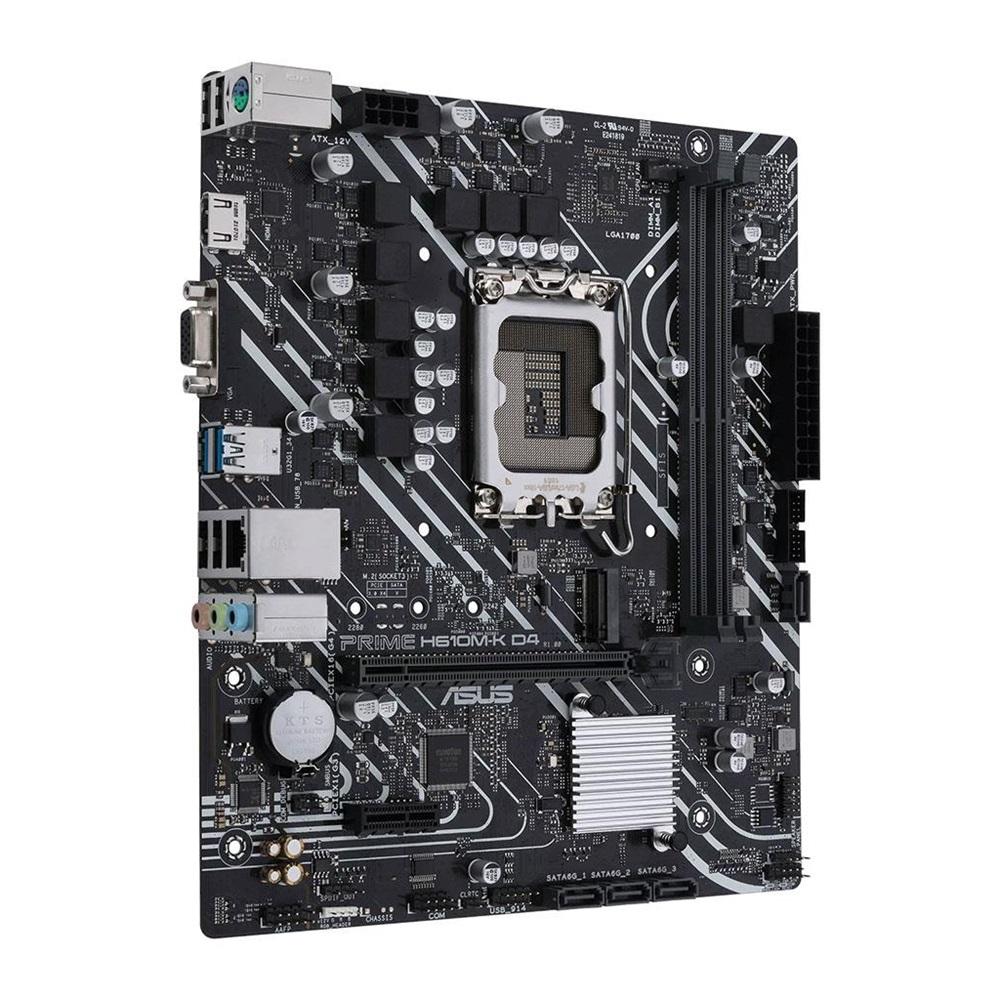 ASUS PRIME H610M-K D4, 2xDDR4, M.2, D-SUB, HDMI, 12-13.14.Nesil, LGA1700 Soket, Anakart