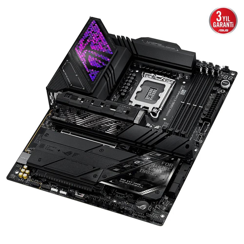 ASUS ROG STRIX Z890-E GAMING WIFI, 8800MHz, 4xDDR5, 7x M.2, HDMI, DP, 2xThunderbolt, 4xType-C, Wi-Fi 7, Bluetooth 5.4, Intel Core Ultra CPU(Seri 2), LGA1851 Soket, Gaming Anakart