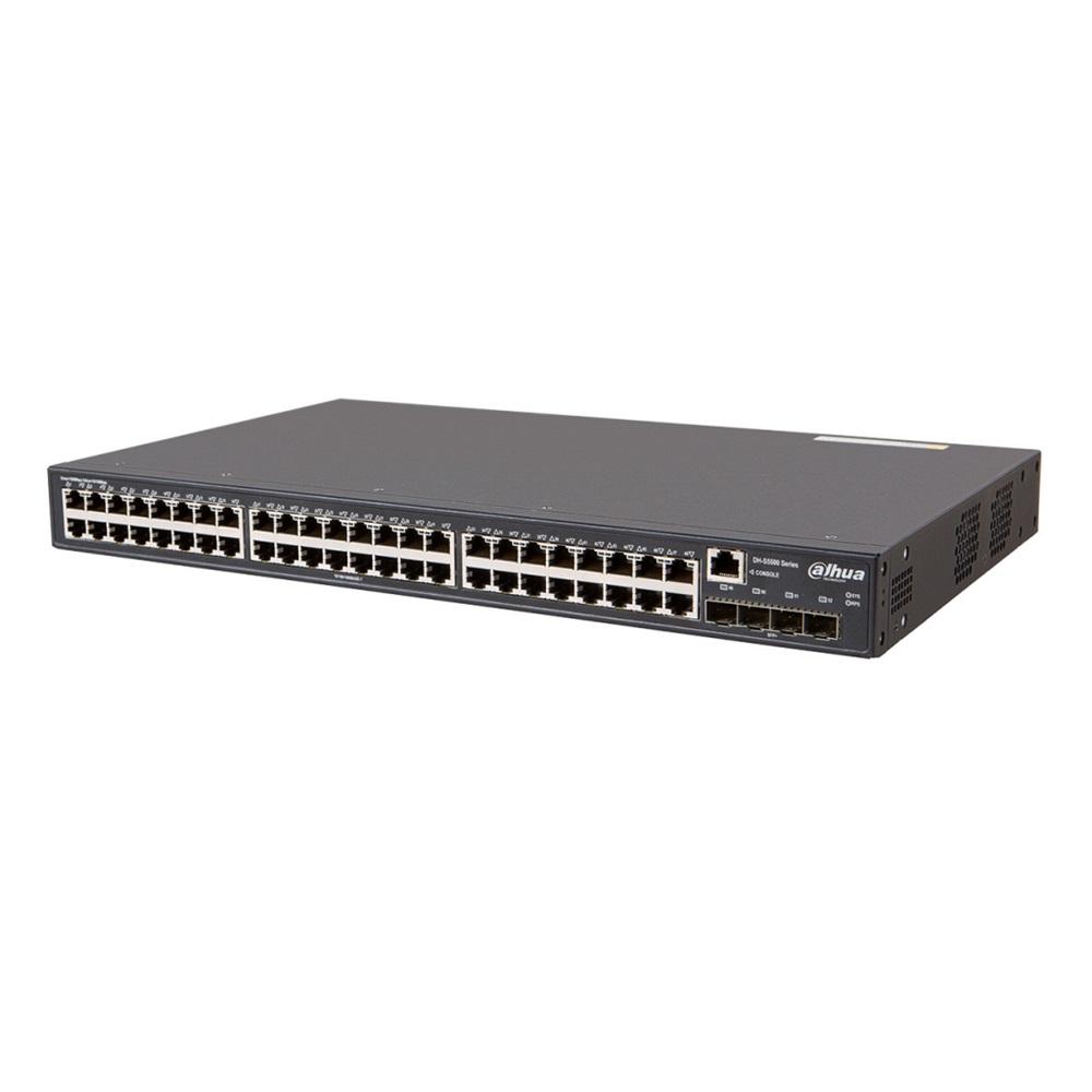 DAHUA S5500-48GT4XF, 48 Port, Gigabit, +4 Port 10Gigabit SFP, +1 Port GigaBit Uplink, Yönetilebilir, Rack Mount Switch