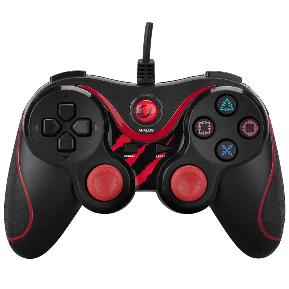 RAMPAGE SG-R601, Kırmızı, PC/PS3, 1.8mt Kablolu, Çift Titreşimli, GAMEPAD